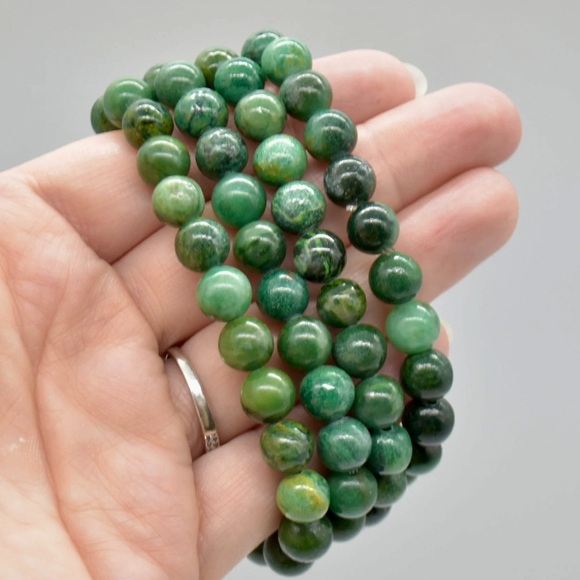 🆕New Verdite (African Jade) Gemstone Bracelet-8mm - Picture 3 of 3